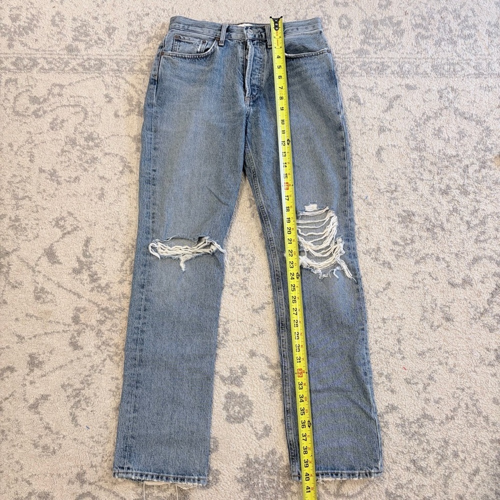 AGOLDE 90s High Rise Straight Distressed Jeans 25 Premium Vintage - Picture 4 of 8